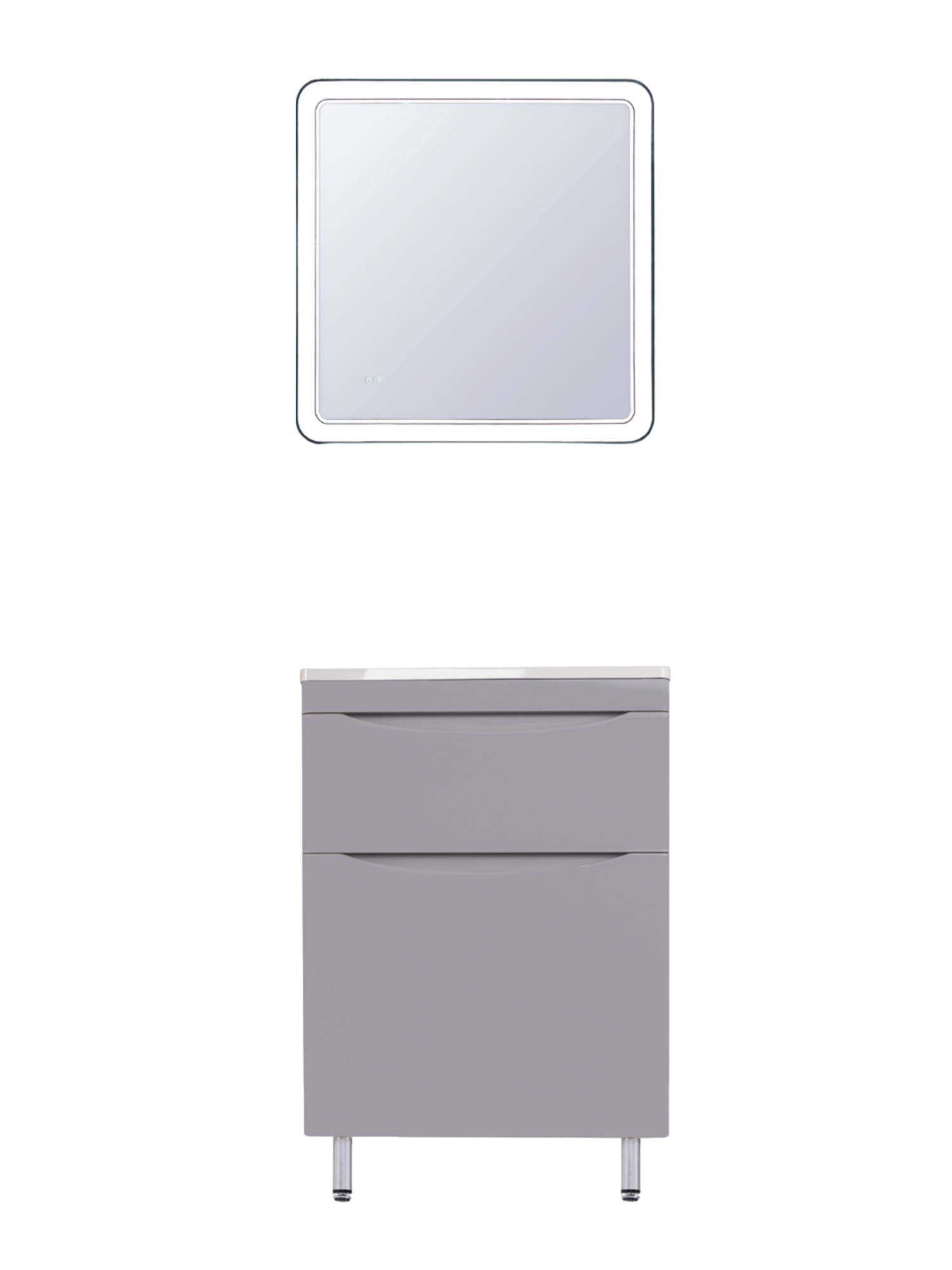 Мебель для ванной комнаты Style Line Бергамо Мини 60 Люкс Plus напольная, антискрейтч серая