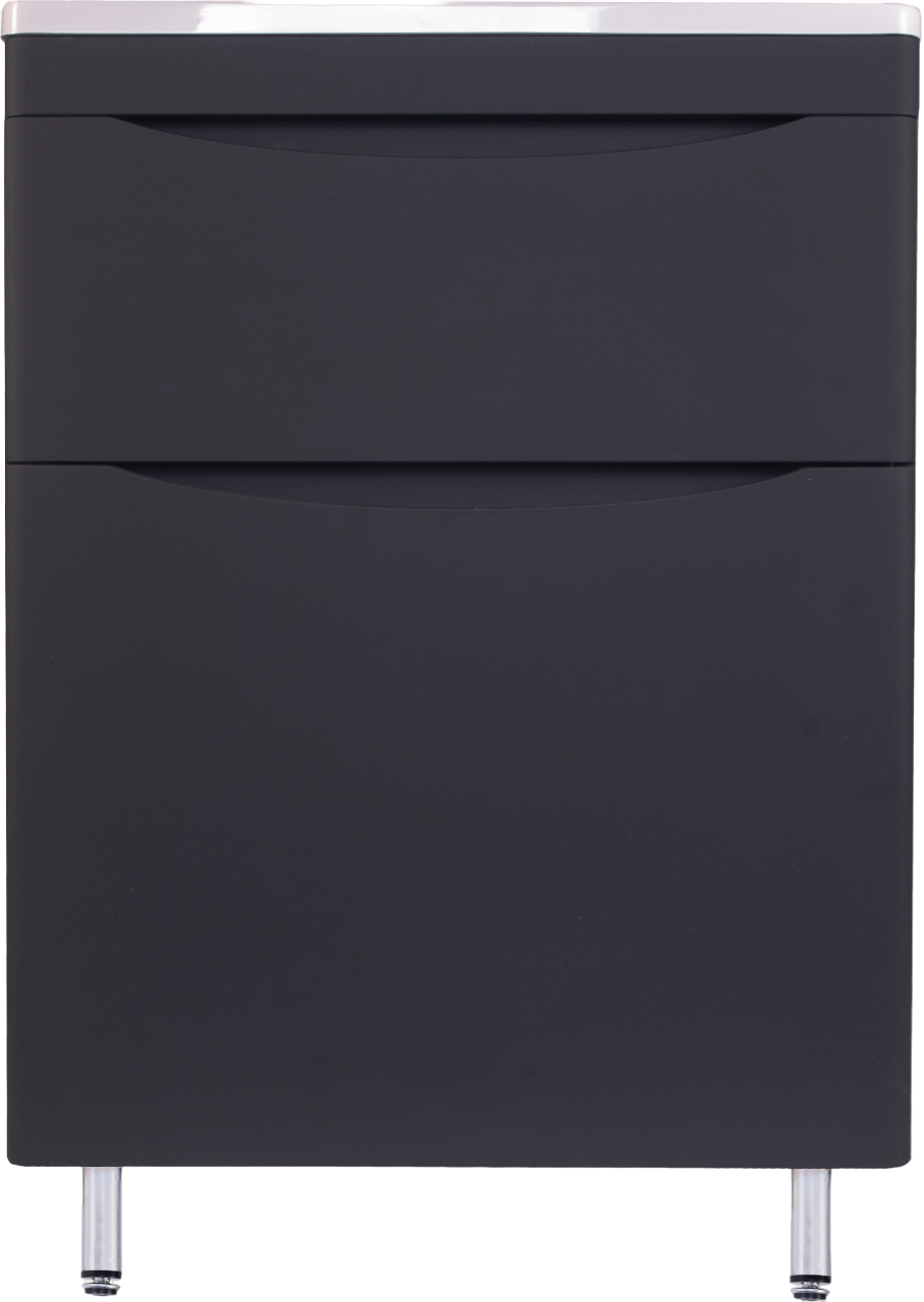 Тумба с раковиной Style Line Бергамо Мини 60 Люкс Plus напольная, антискрейтч черная