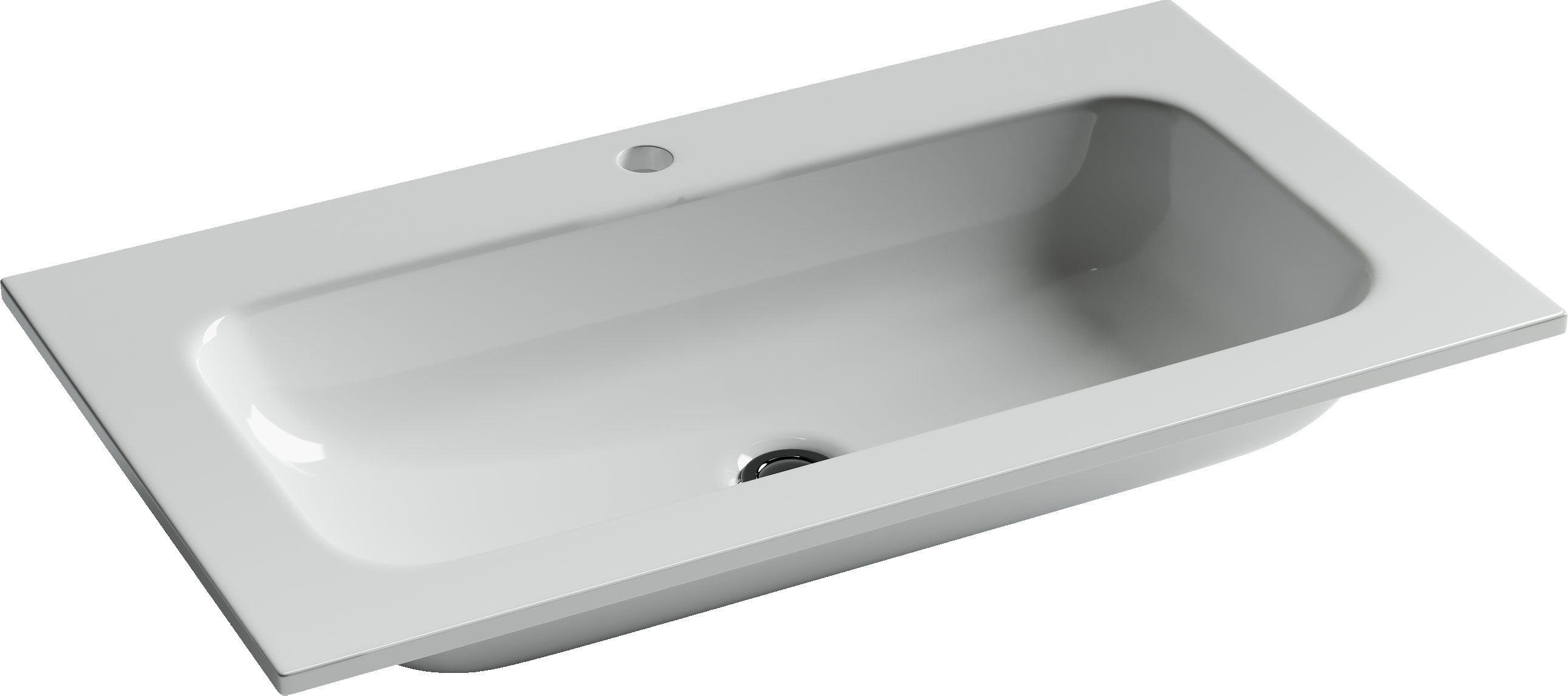 Мебельная раковина Ceramicanova Grace CN7012 81 накладная, белая, прямоугольная, фарфор