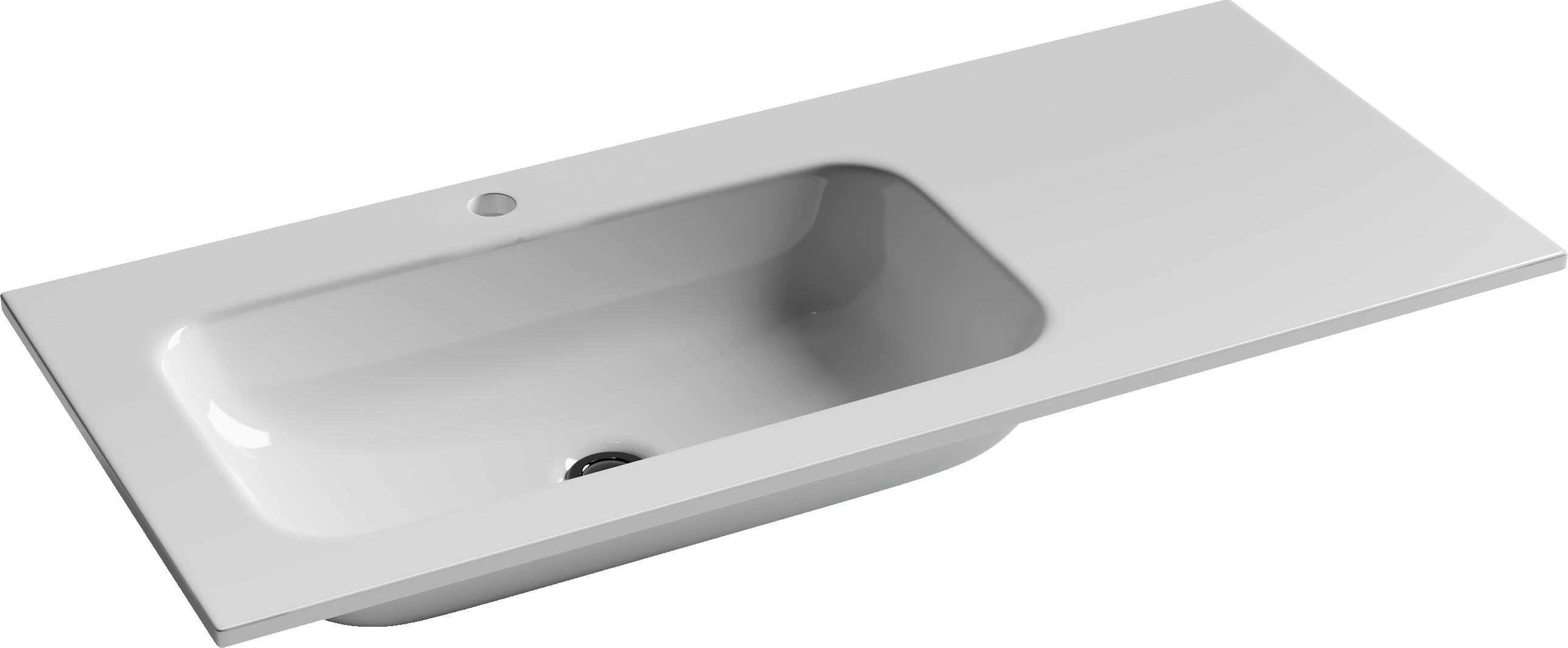 Мебельная раковина Ceramicanova Grace CN7014 101 накладная, белая, прямоугольная, фарфор