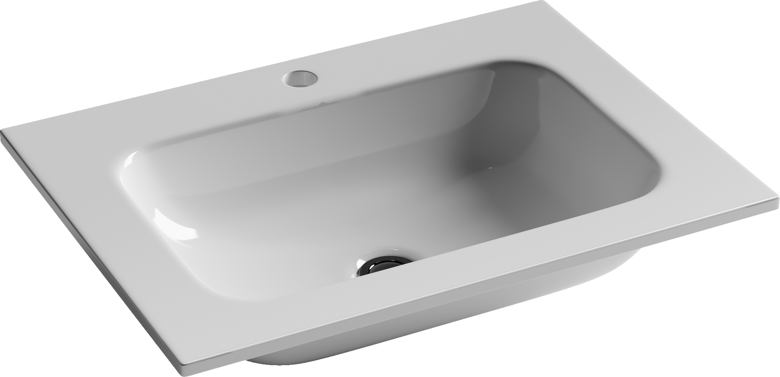 Мебельная раковина Ceramicanova Grace CN7011 61 накладная, белая, прямоугольная, фарфор