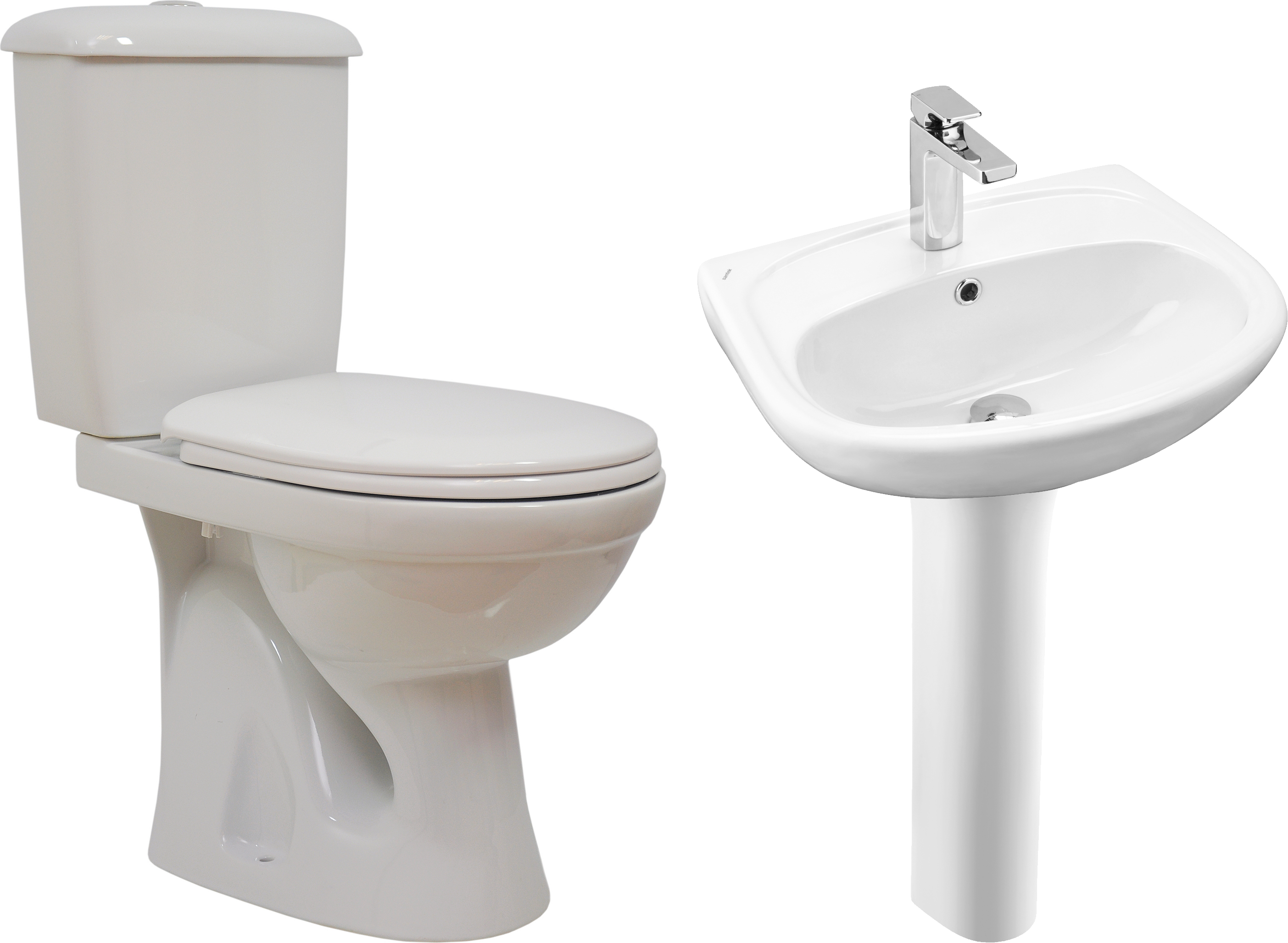 Комплект 3 в 1 Унитаз-компакт Оскольская керамика Суперкомпакт 44901110022 + Раковина Santek Анимо 1.WH11.0.502 55 + Пьедестал 1.WH11.0.587 белый