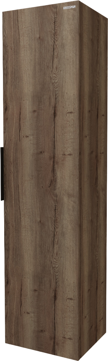 Шкаф-пенал для ванной Grossman Форта 30 темный дуб, универсальный