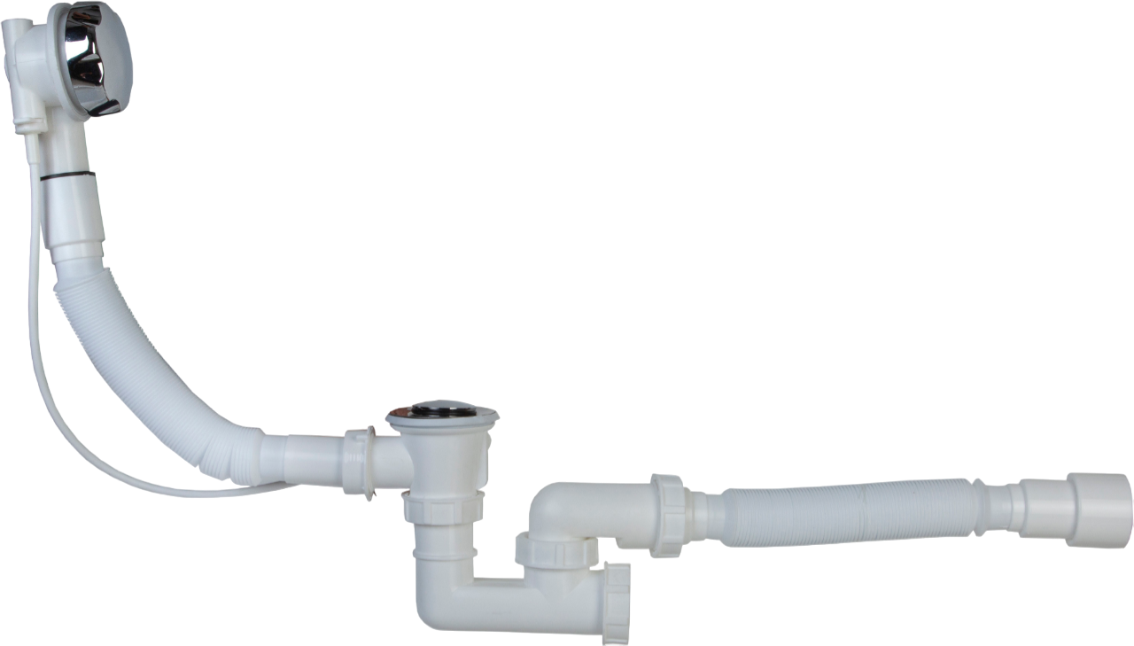 Слив-перелив для ванны EWRIKA 0100101011 40 мм, полуавтомат, хром, с сифоном