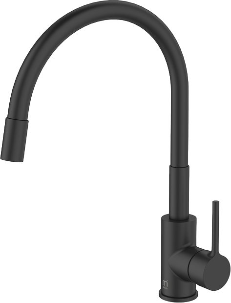 Смеситель для кухни Milardo Meal M01BL0FM05 черный, с гибким изливом