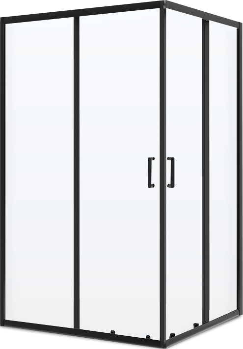 Душевой уголок BelBagno Uno -195 AH 2 120/100 C Nero профиль черный, стекло прозрачное