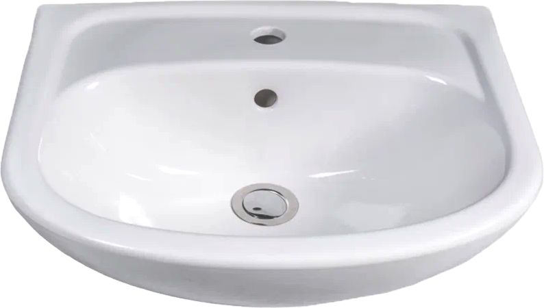 Мебельная раковина Универсал Элегия 50 накладная, белая, полукруглая, фарфор