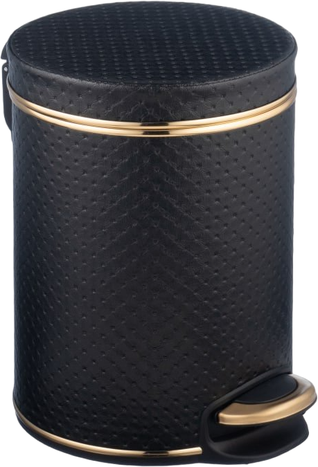 Мусорное ведро Geralis V-PBG-B черное, золото, 5 л