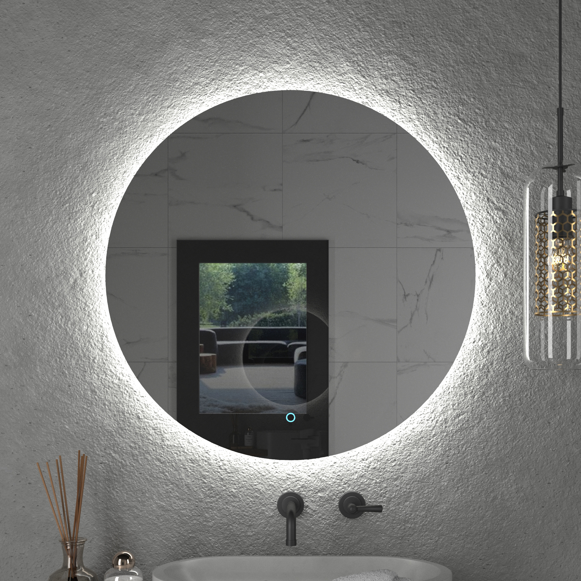 Зеркало круглое Onika Сола 70 с подсветкой