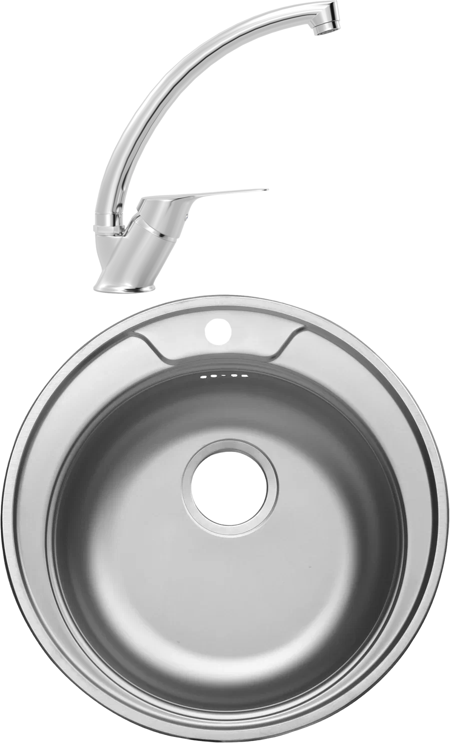 Комплект Мойка Domaci Равенна Rite DFA 500 (6) TG + Смеситель MEGA Mega MG-BMK016, хром