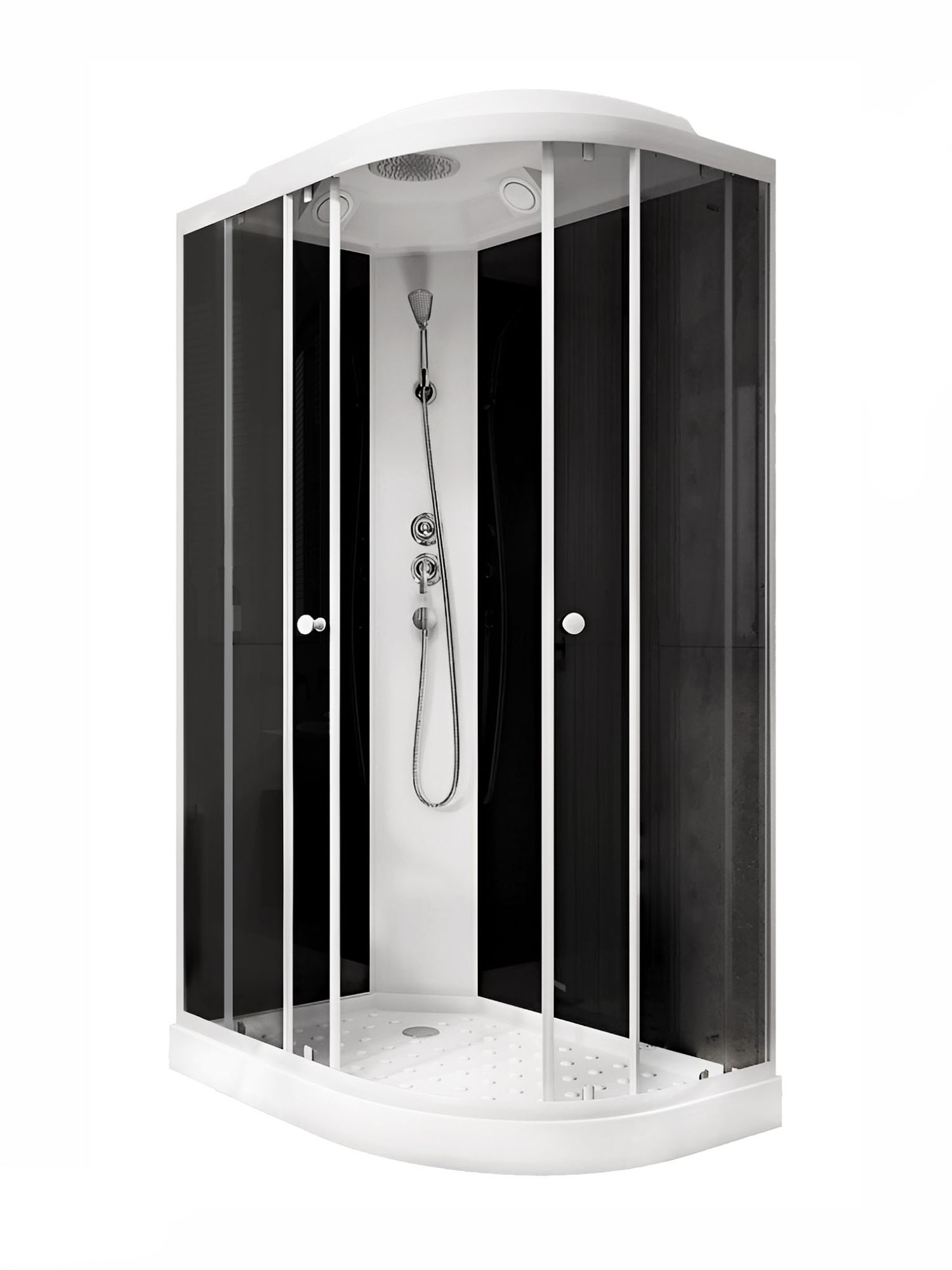 Душевая кабина Parly Classic Эконом EC1231L 80х120, с низким поддоном, профиль матовый хром, стекло тонированное, L