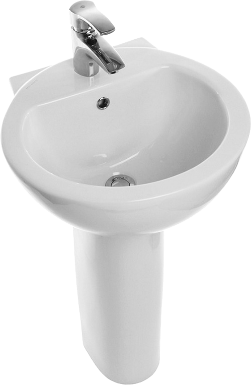 Раковина Sanita luxe Art luxe 48 белая, круглая, с пьедесталом