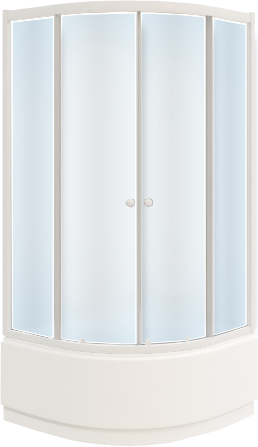 Душевой уголок Parly ZF90 90x90, с поддоном, профиль белый, стекло матовое