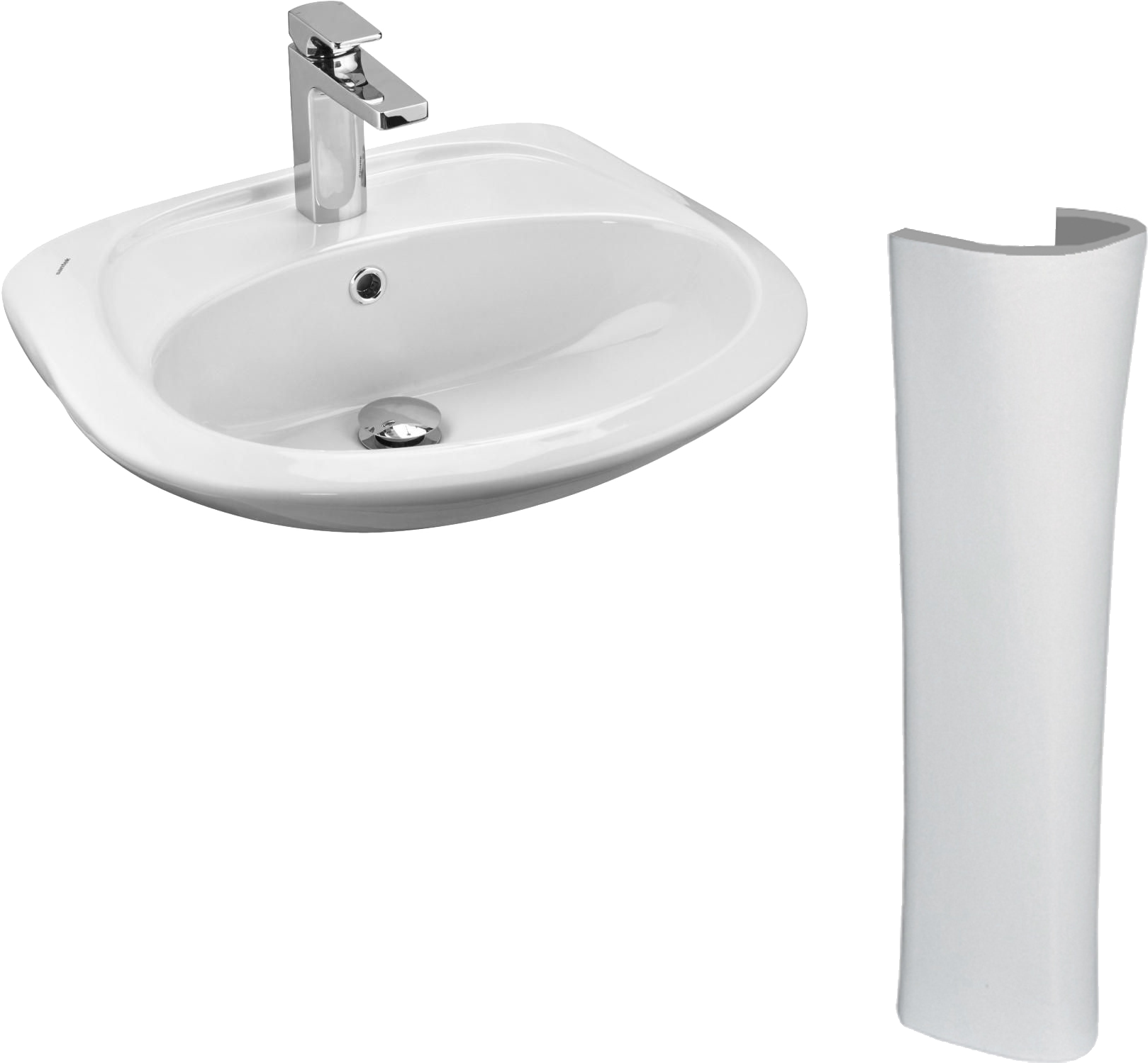 Раковина Santek Бриз 1WH110451 50 глянцевая белая, с пьедесталом