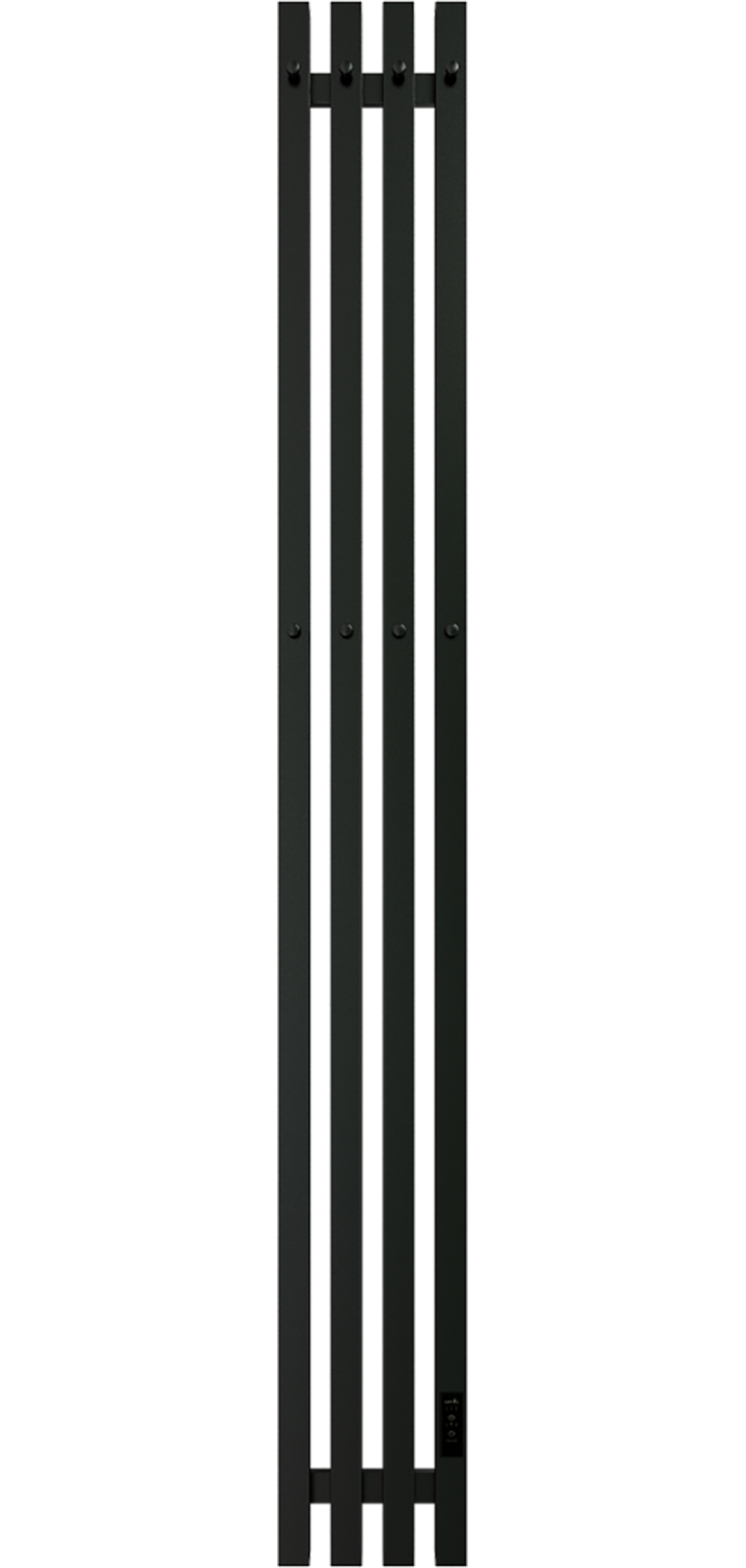 Полотенцесушитель электрический Grois Quartet 125 150x20 см, матовый черный, I-образный, из стали