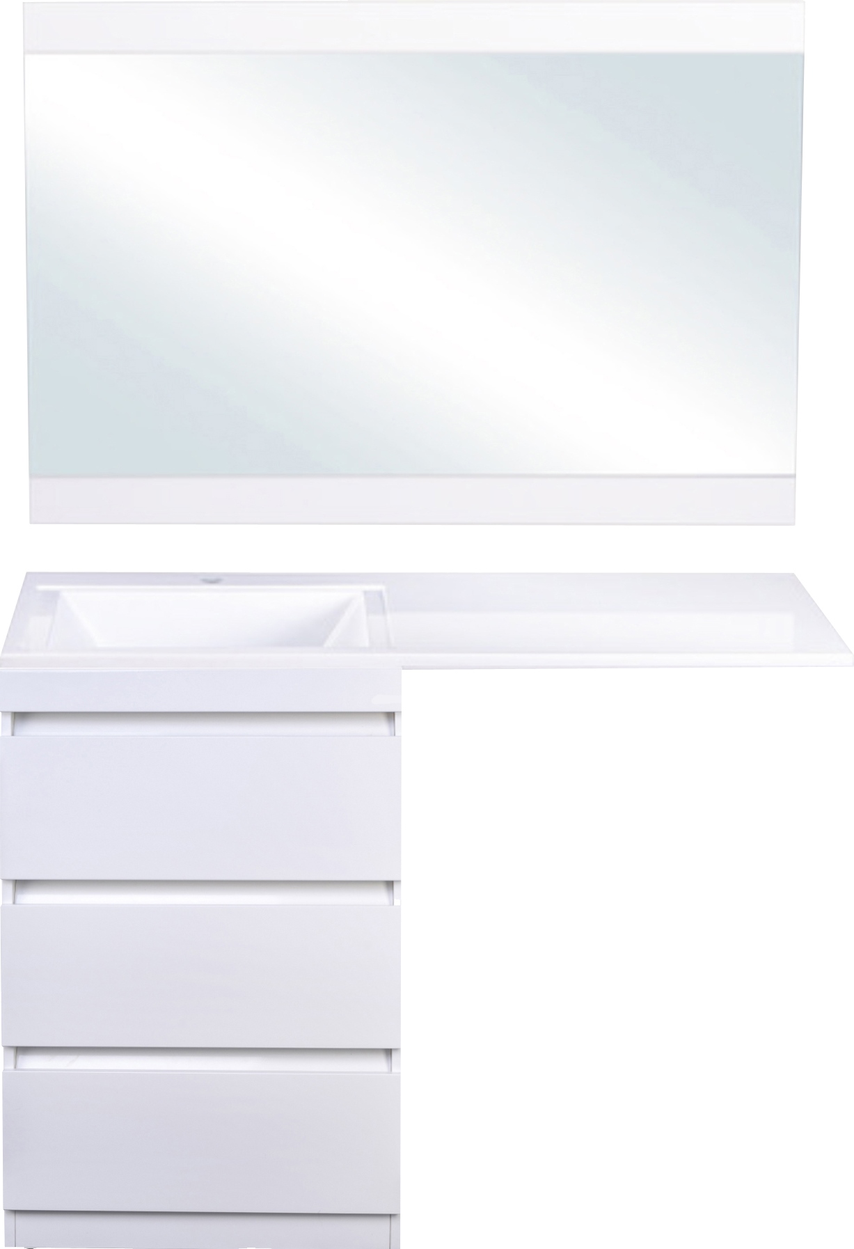 Мебель для ванной комнаты Style Line Даллас 100 Люкс Plus напольная, белая, 3 ящика L