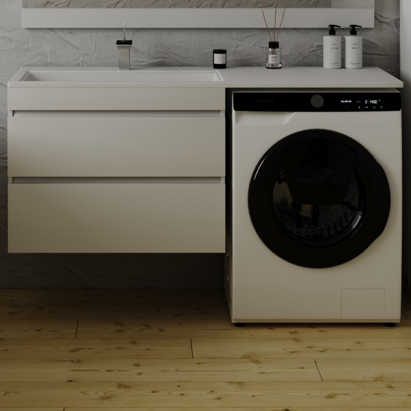 Тумба с раковиной Style Line Даллас 140 Люкс Plus подвесная L