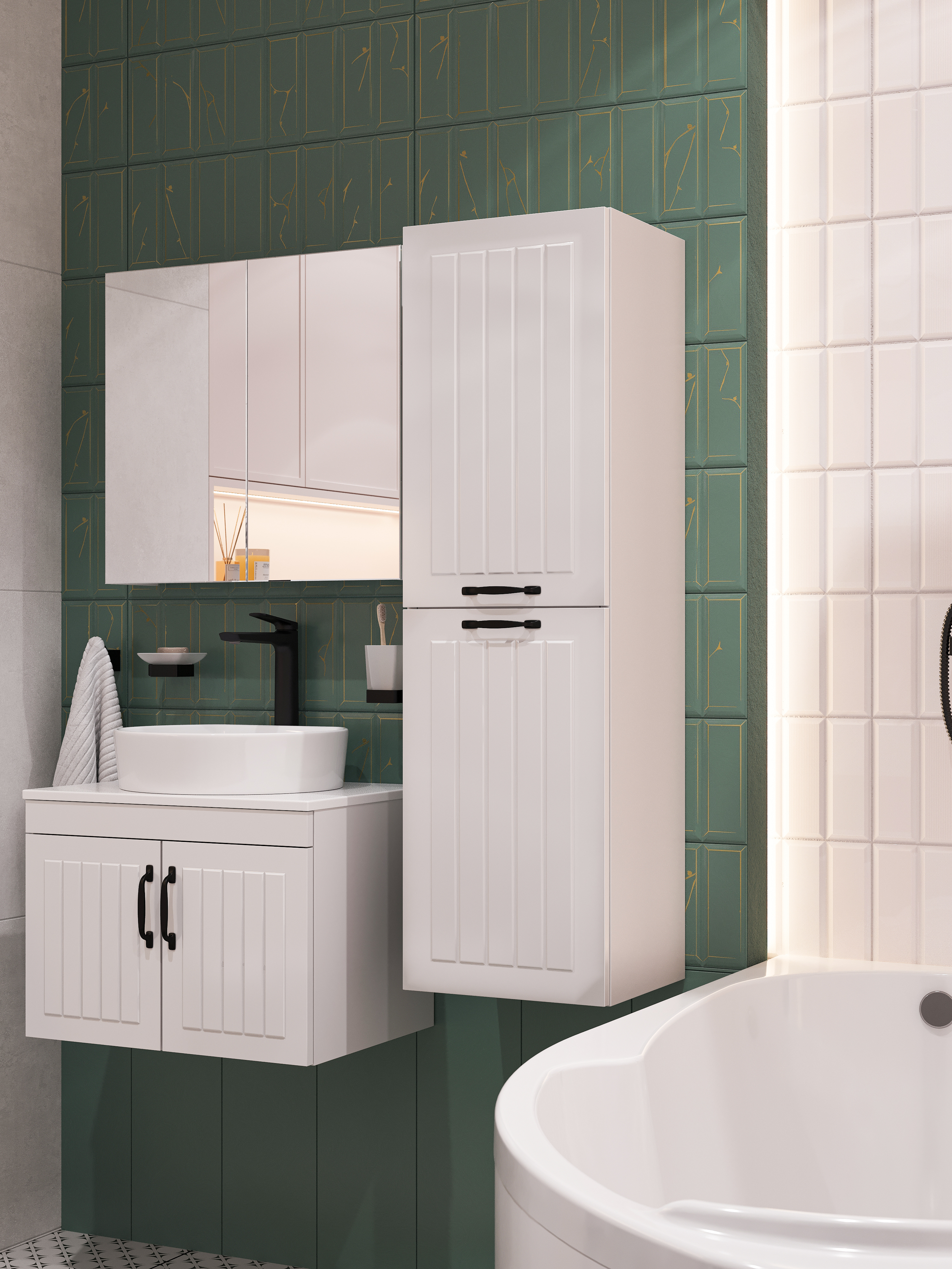 Шкаф-пенал для ванной DIWO Сочи подвесной белый