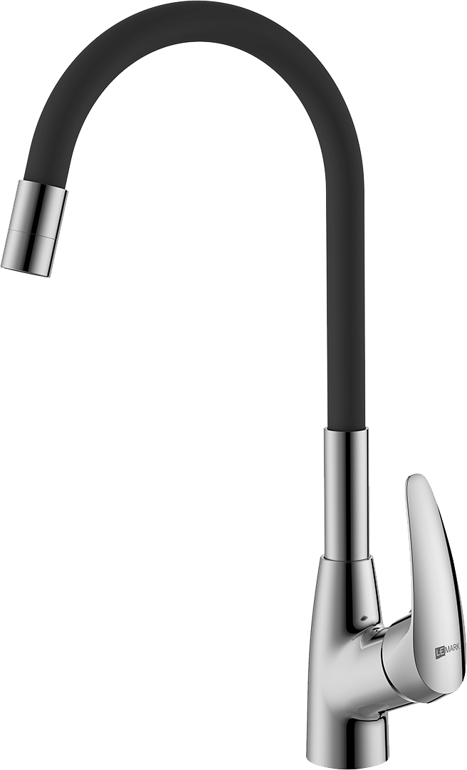 Смеситель для кухни Lemark Linara LM0415C-Black с гибким изливом