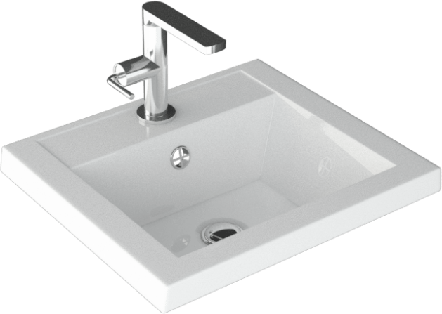 Мебельная раковина Madera Alice 40 накладная, глянцевая белая, прямоугольная, искусственный мрамор