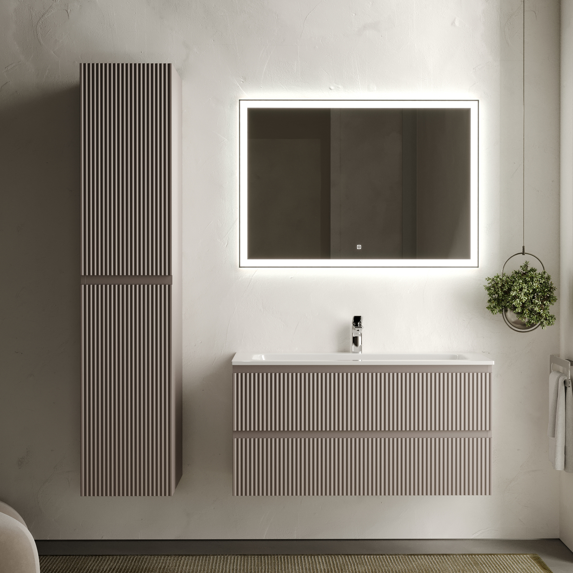 Мебель для ванной комнаты Sancos Snob R 100 см, doha soft