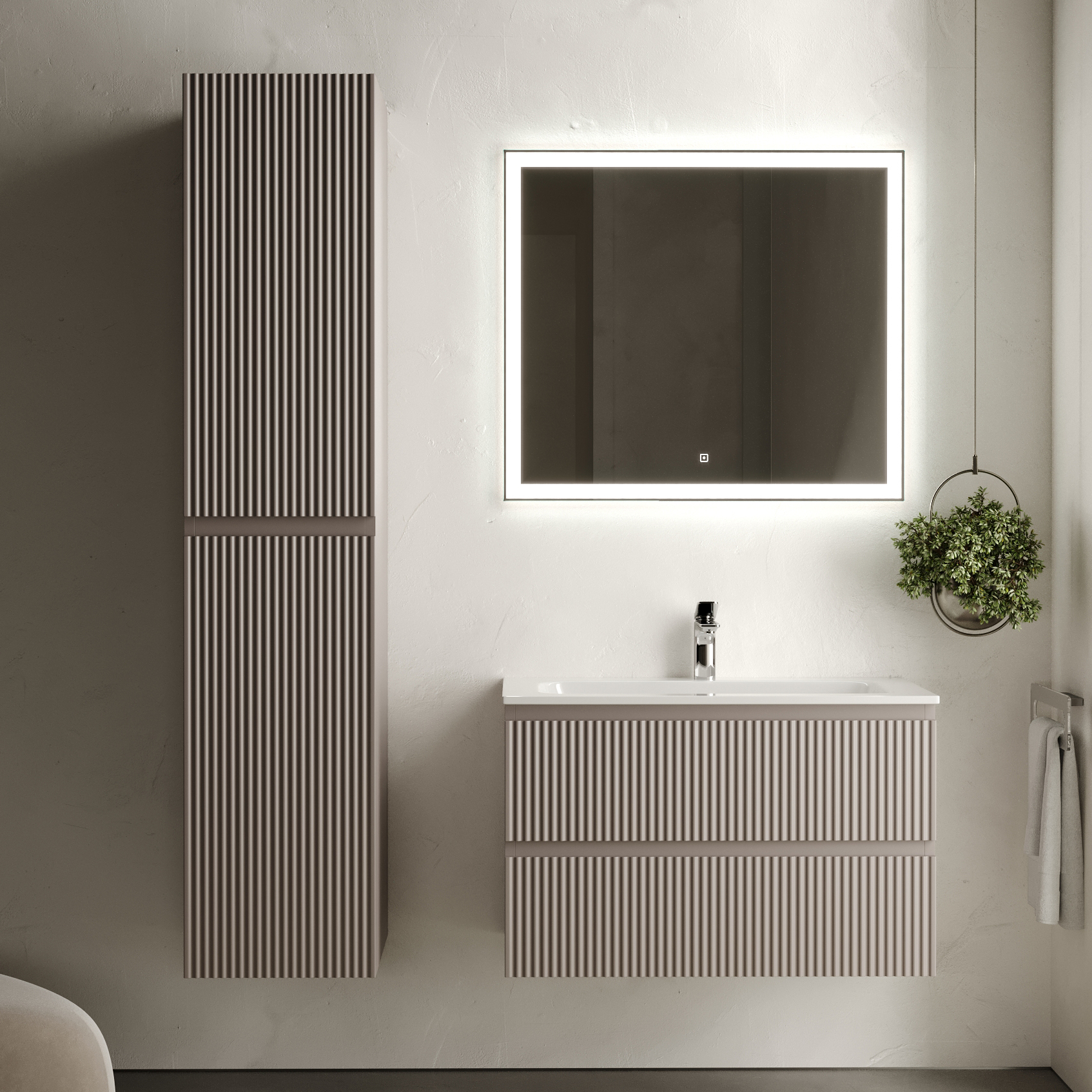 Мебель для ванной комнаты Sancos Snob R 80 см, doha soft