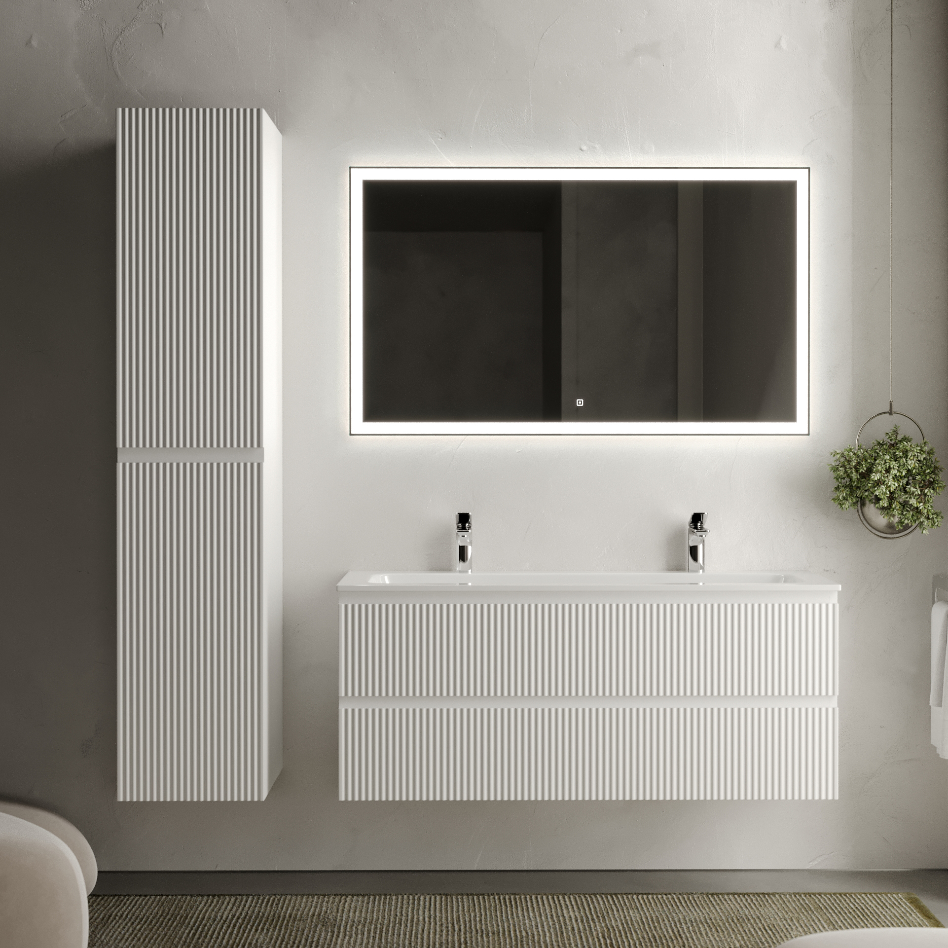 Мебель для ванной комнаты Sancos Snob R 120 см, bianco, раковина CN7016