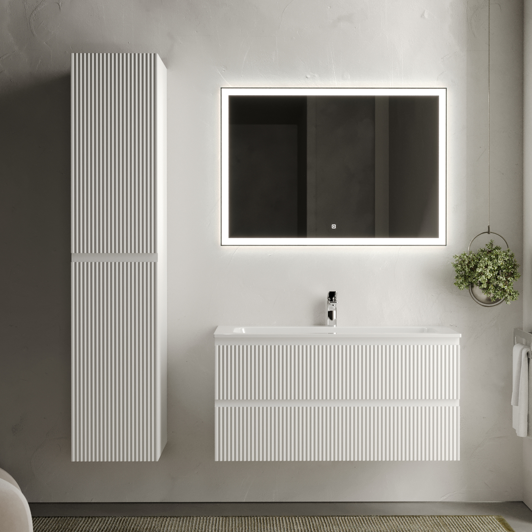 Мебель для ванной комнаты Sancos Snob R 100 см, bianco