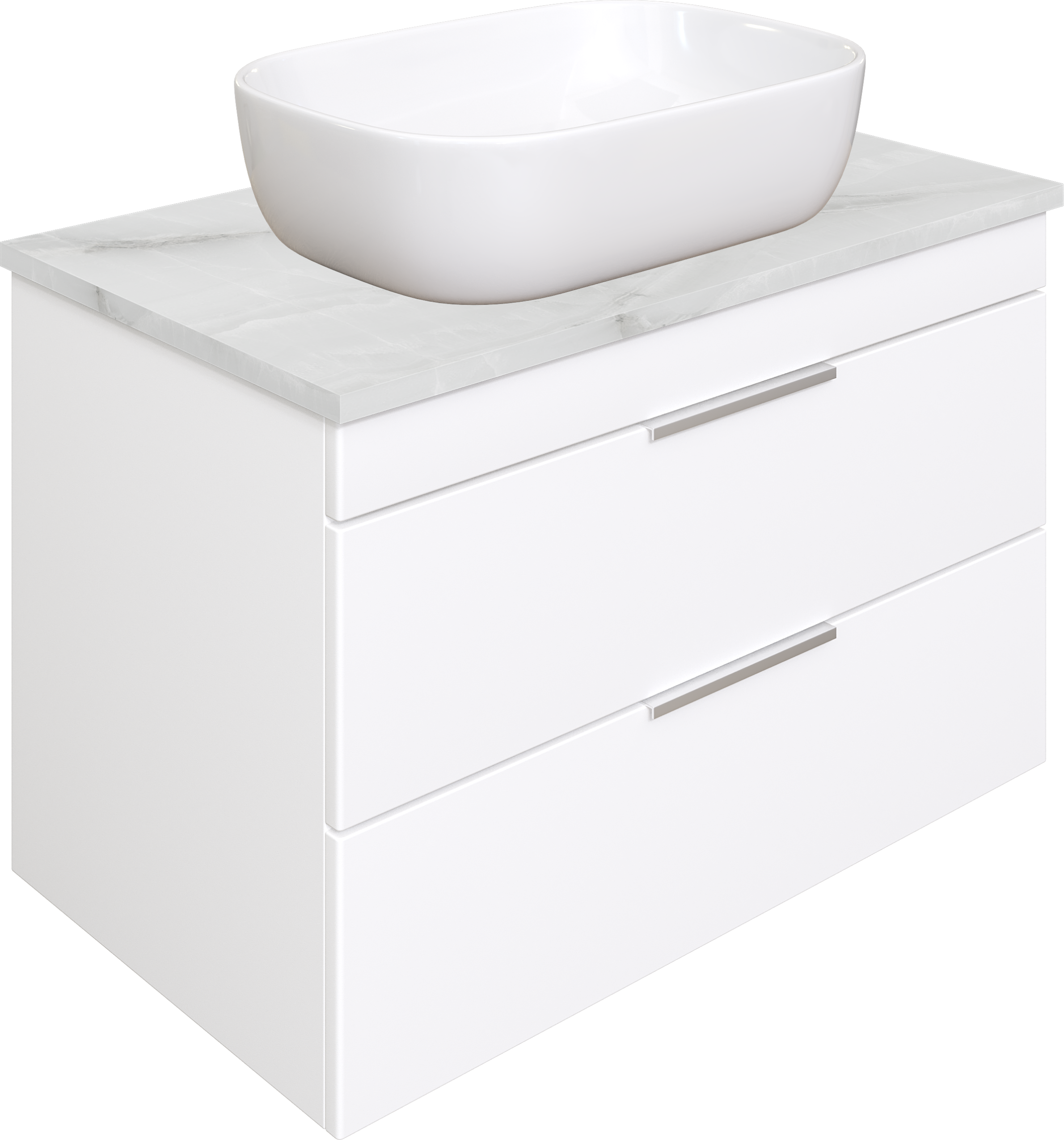 Тумба с раковиной STWORKI Копенгаген 80 белая, со столешницей Stone Aura 80