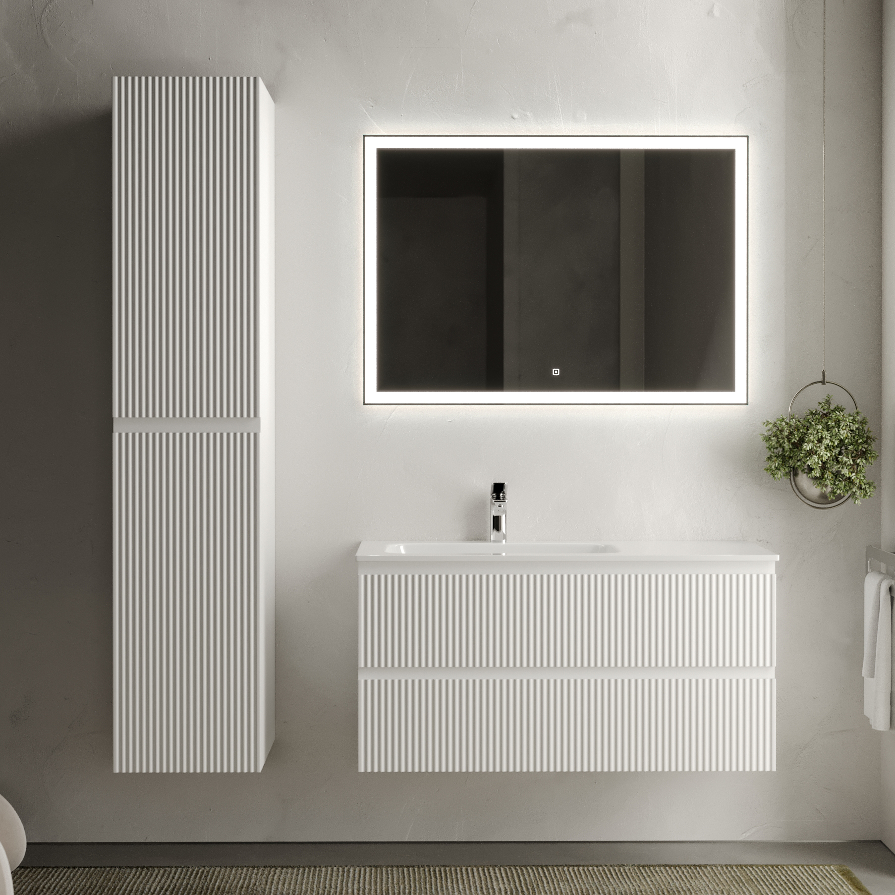 Мебель для ванной комнаты Sancos Snob R 100 см, L, bianco