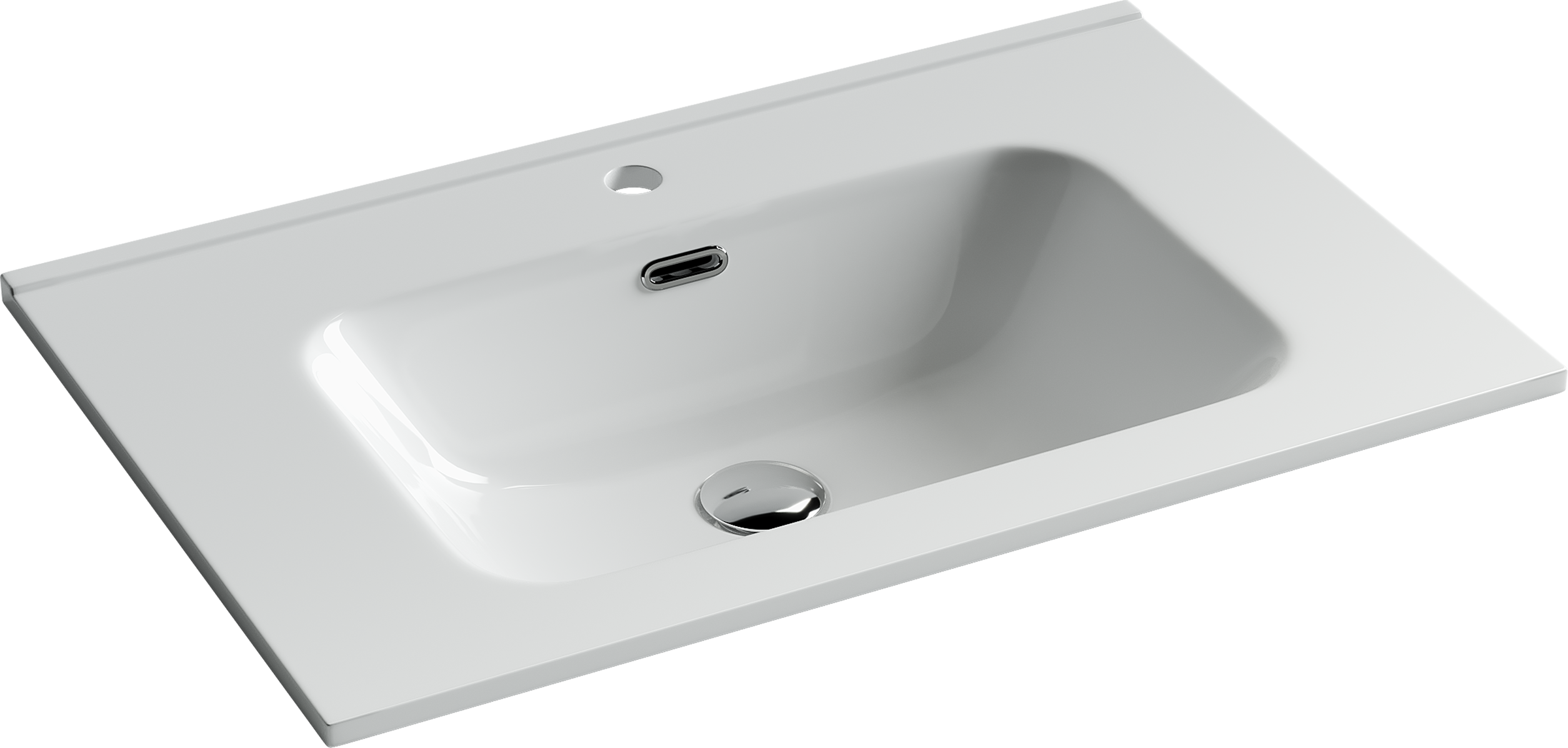 Мебельная раковина Ceramicanova Element CN7007 71 накладная, белая, прямоугольная, фарфор