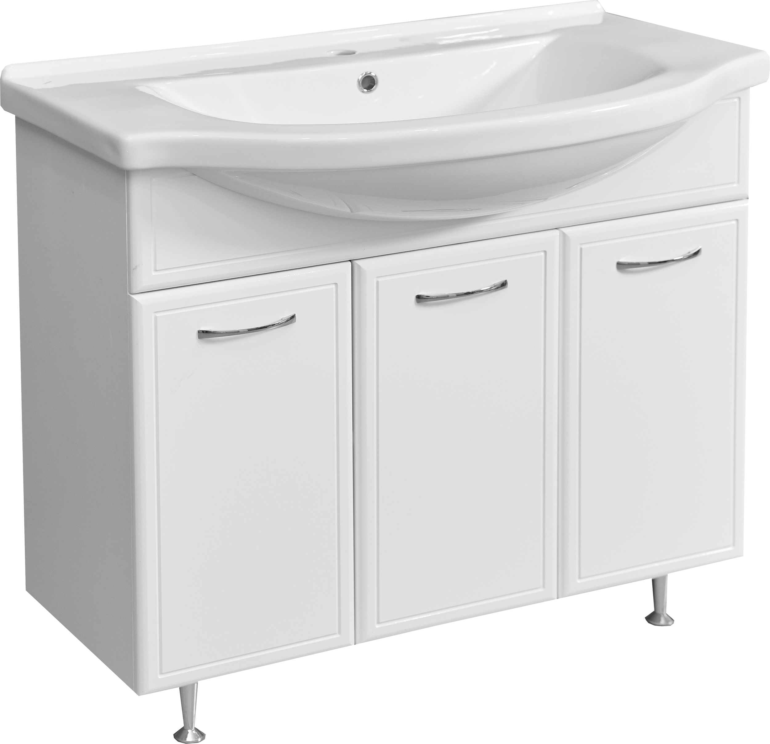 Тумба под раковину без столешницы Stella Polar Концепт 90 с бельевой корзиной