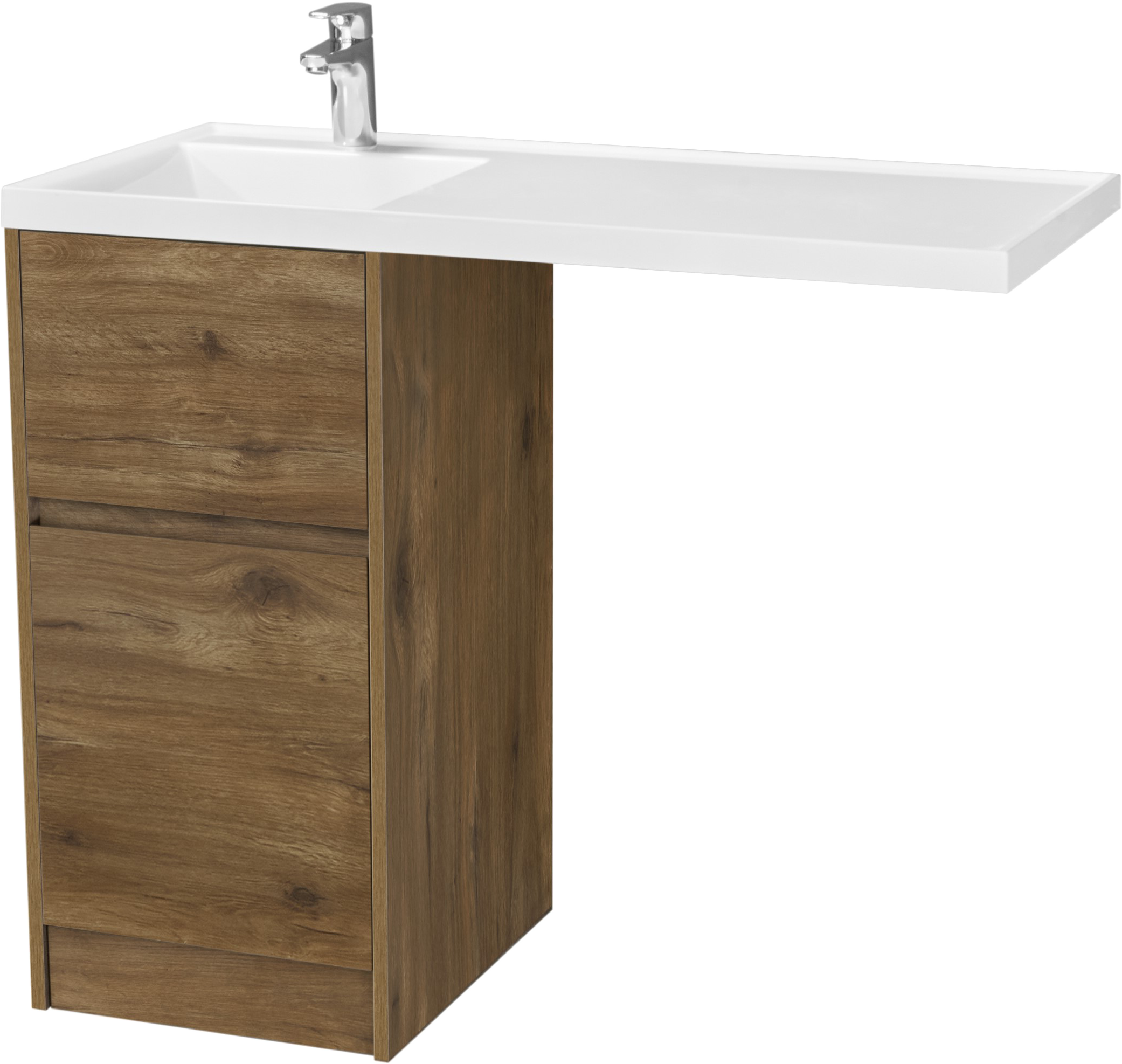 Тумба с раковиной AQUATON Лондри 40 L, дуб рустикальный