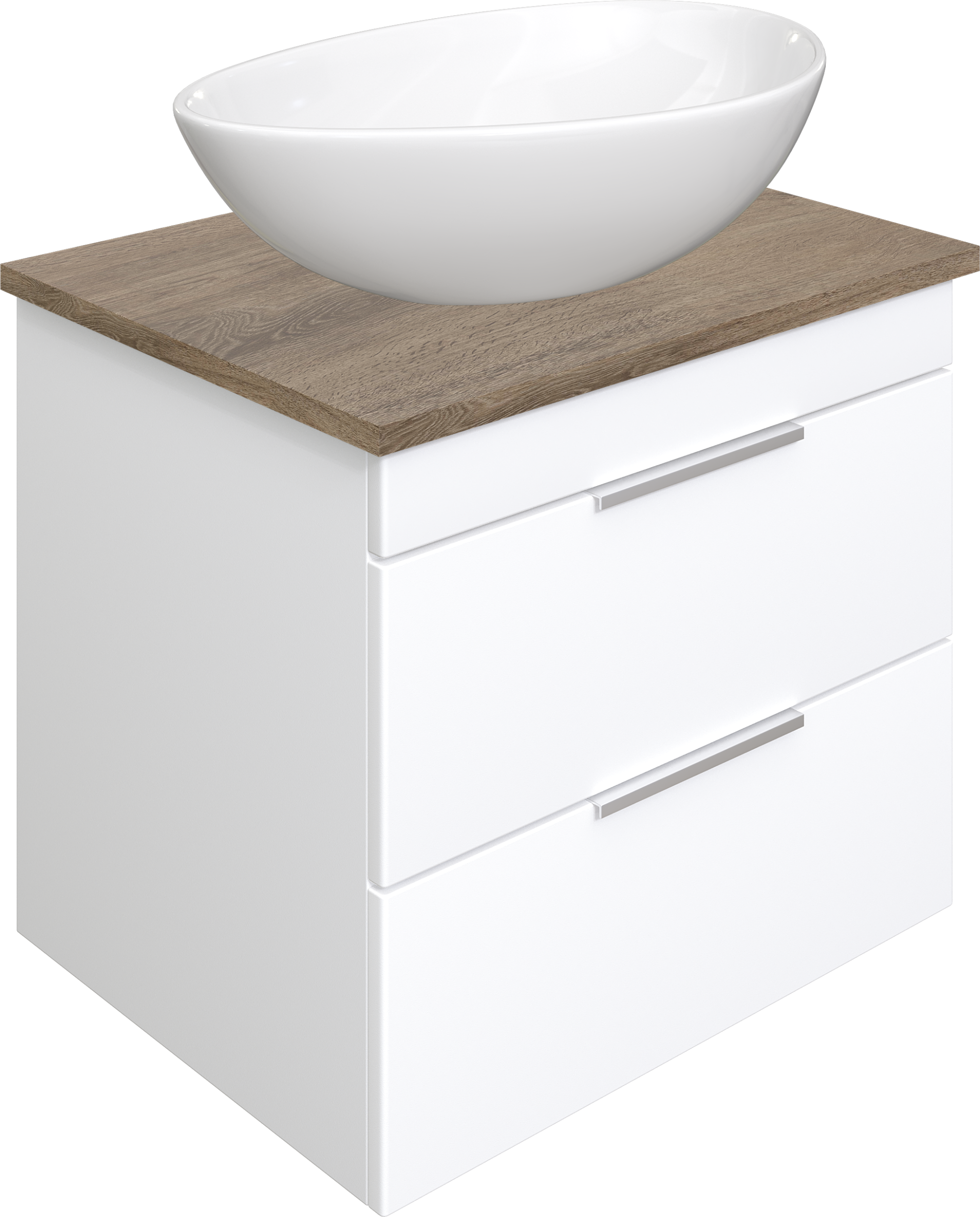 Тумба с раковиной STWORKI Копенгаген 60 белая, с раковиной STWORKI Moduo 55 Leaf