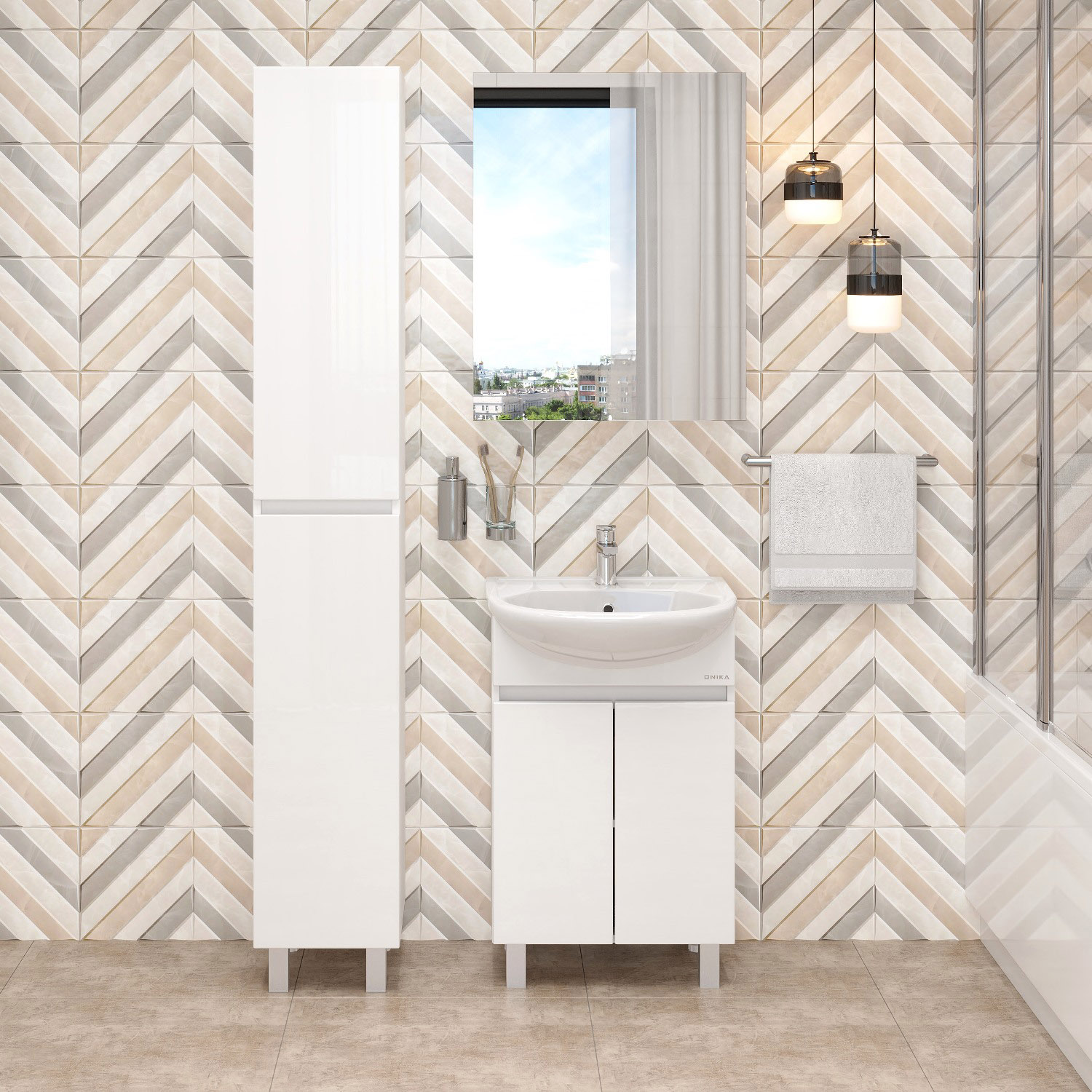 Мебель для ванной комнаты Onika Милтон 60 напольная, белая