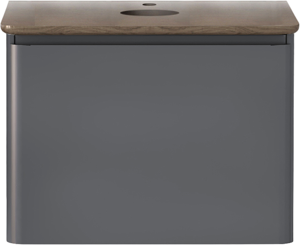 Тумба под раковину со столешницей Raval Morelle 60, подвесная, антрацит, трюфель