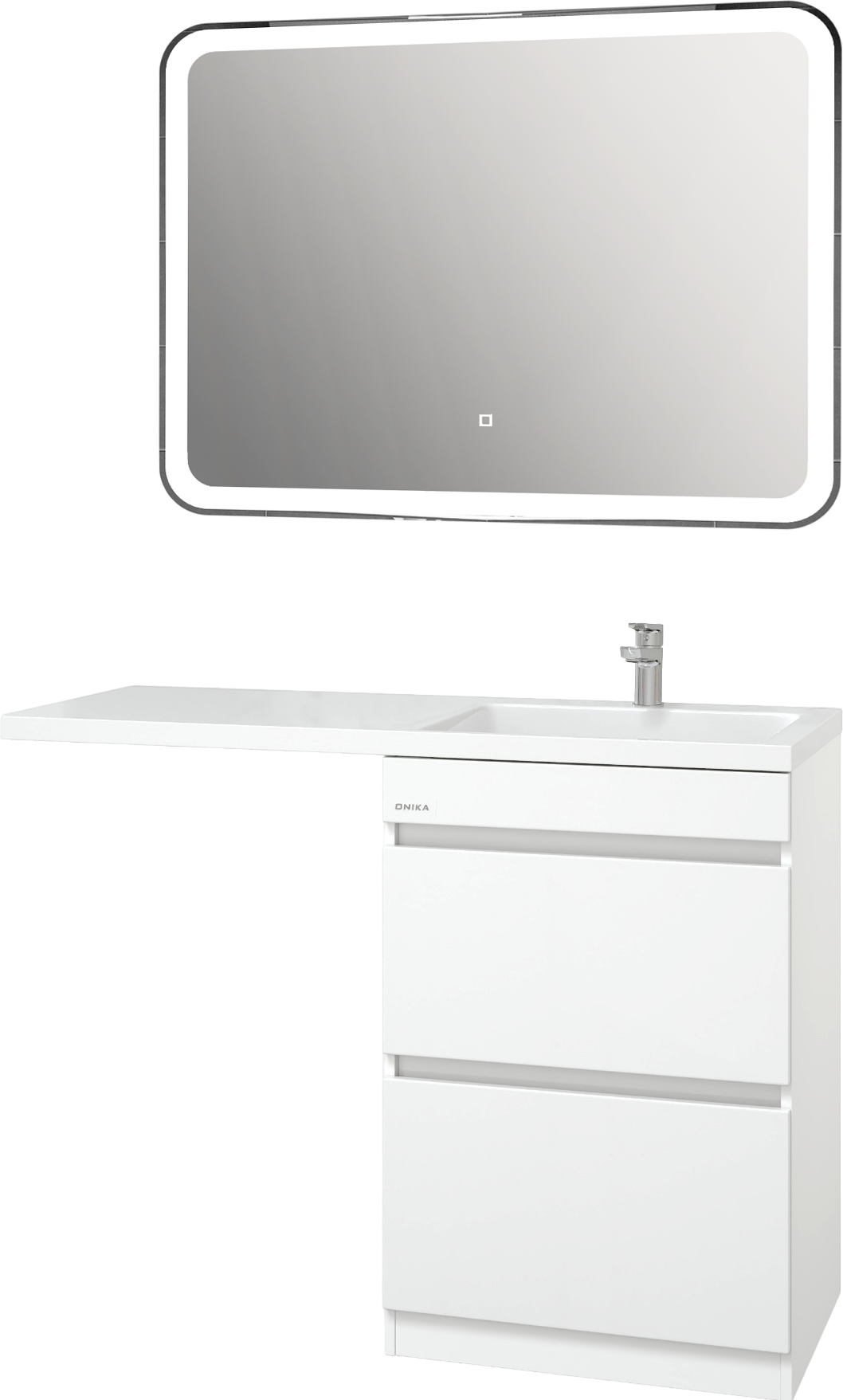 Мебель для ванной комнаты Onika Милтон 58, с ящиками, под стиральную машину, R