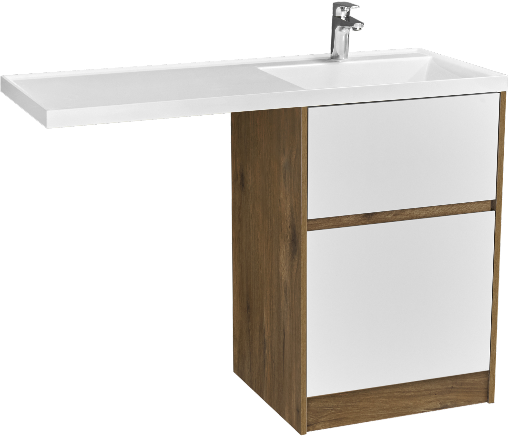 Тумба с раковиной AQUATON Лондри 60 R, дуб рустикальный, белый