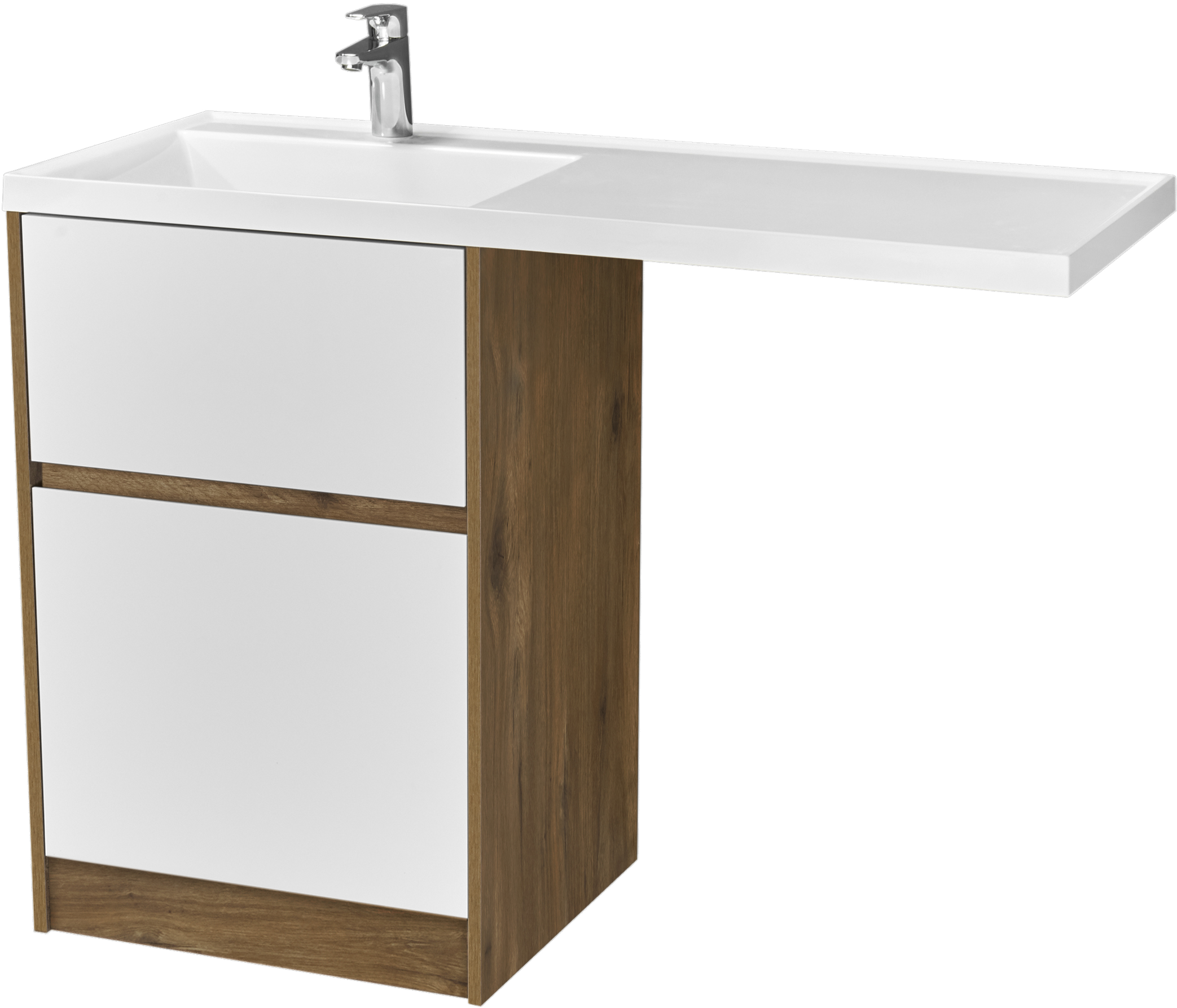 Тумба с раковиной AQUATON Лондри 60 L, дуб рустикальный, белый