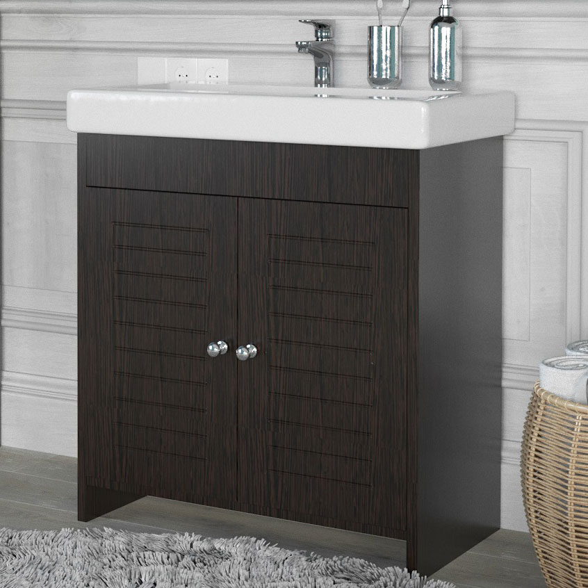 Тумба с раковиной Stella Polar Монтоне 80 венге