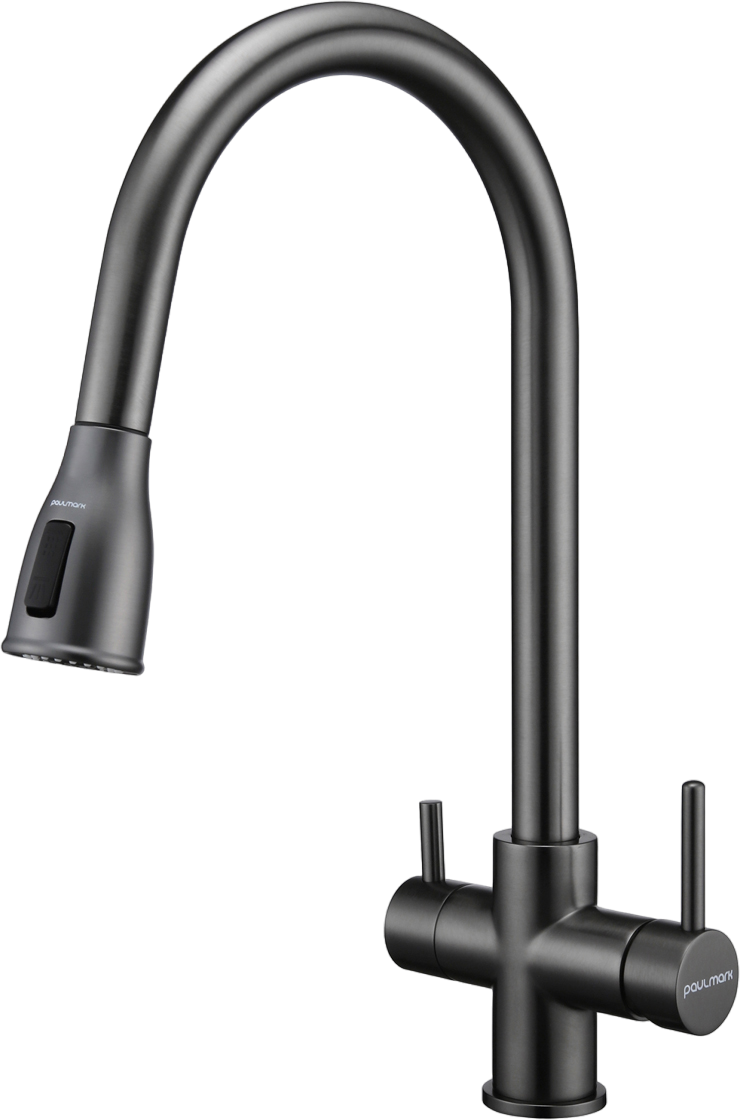 Смеситель для кухни Paulmark Lange 214212-GM вороненая сталь