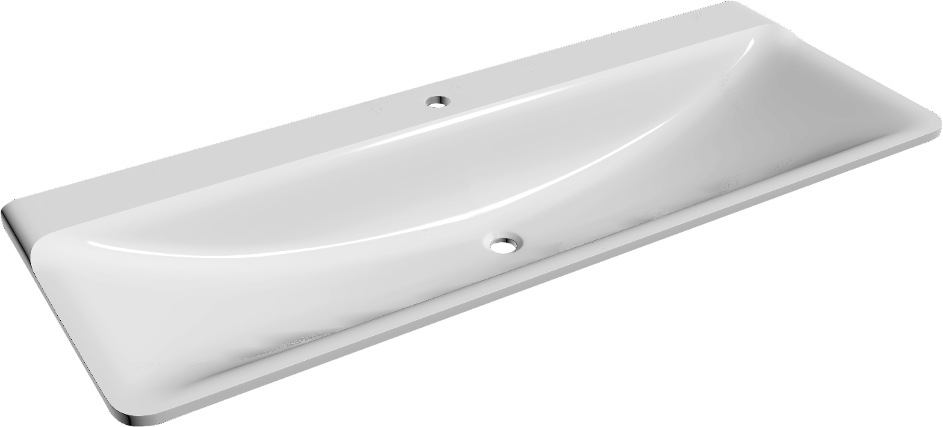 Мебельная раковина Madera 120 накладная, глянцевая белая, прямоугольная, искусственный мрамор