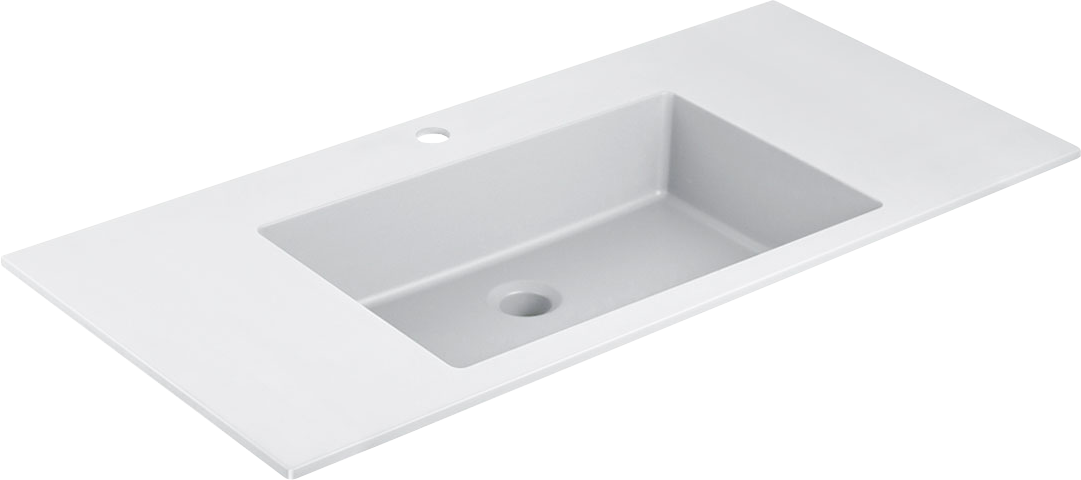 Мебельная раковина Vincea VCB-13100W 100 накладная, белая, прямоугольная, искусственный камень