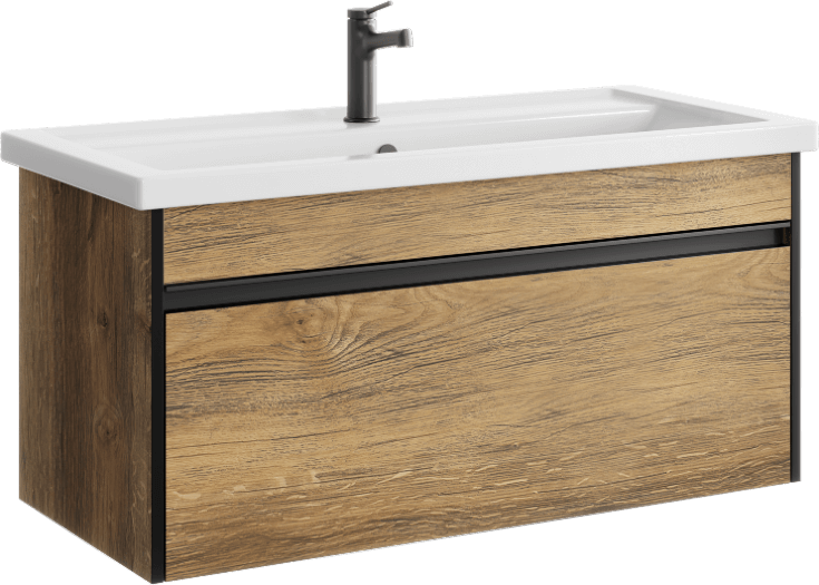 Тумба с раковиной Aqwella Urban 100 подвесная, дуб балтийский