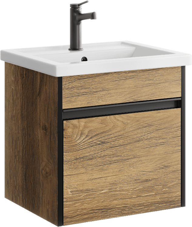 Тумба с раковиной Aqwella Urban 50 подвесная, дуб балтийский