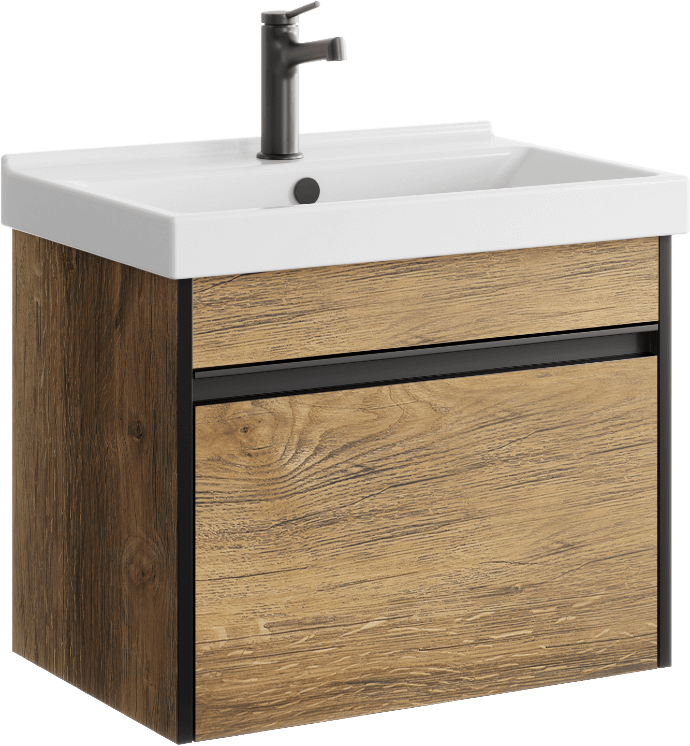 Тумба с раковиной Aqwella Urban 60 подвесная, дуб балтийский