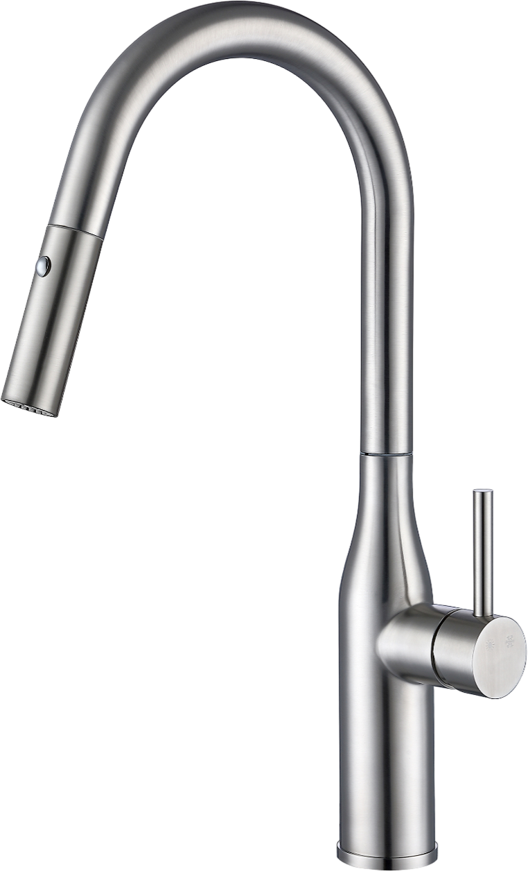 Смеситель для кухни Gappo G4398-45 с выдвижным изливом, сатин