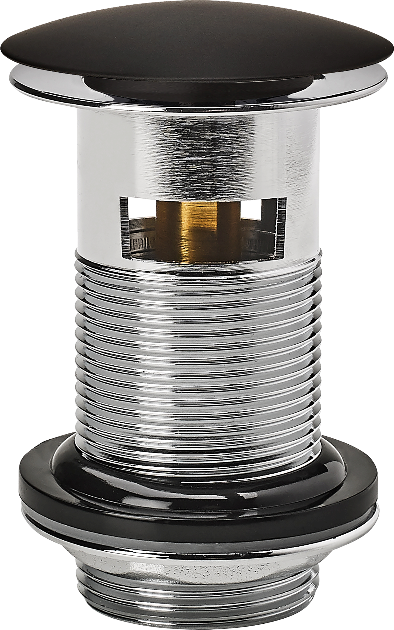 Донный клапан для раковины Wirquin Клик-клак 30722855 с переливом, черный