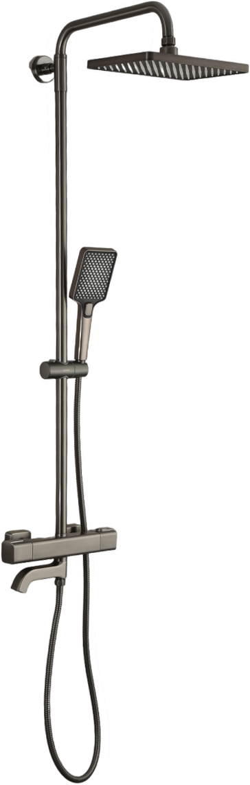 Душевая стойка Gappo G91 G2491-9 с термостатом, оружейная сталь