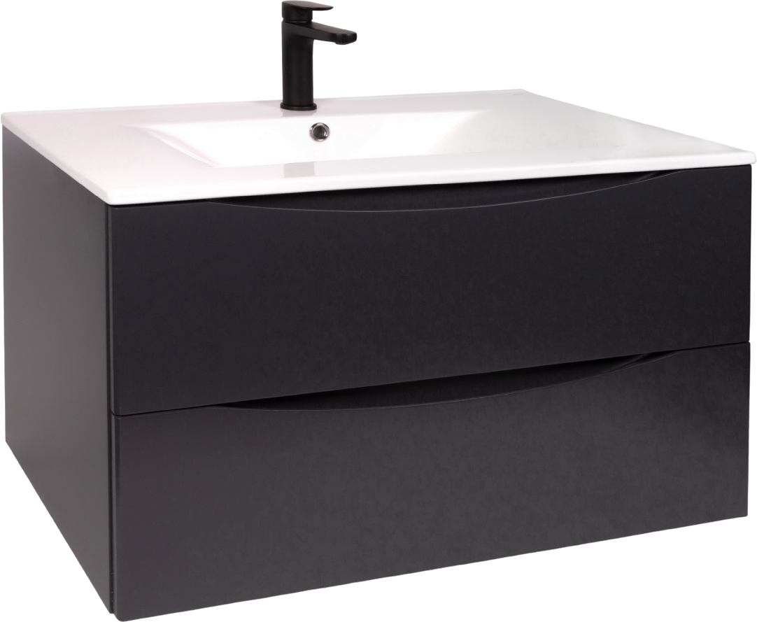 Тумба под раковину без столешницы BOND Cube 80 подвесная, матовая серая